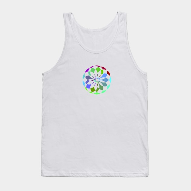 Colorful Abstract Circle Tank Top by OssiesArt